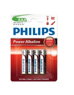 PILAS AAA 4 UNDS PHILIPS BLIS TER ALCALINA PN: LR03P4B EAN: 6959033840012