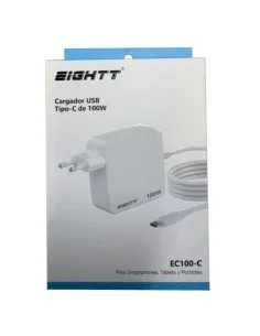 ALIMENTADOR PORT. 100W EIGHTT USB-C BLANCO PN: EC100-C EAN: 8425402168882