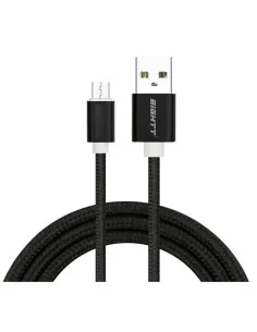CABLE USB 2.0 1 M A MICRO USB CARGA TRENZADO NEGRO PN: ECM-1B EAN: 8425402170892