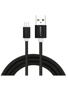 CABLE USB 2.0 1 M A MICRO USB CARGA TRENZADO NEGRO PN: ECM-1B EAN: 8425402170892