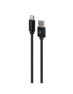CABLE USB TYPE C A TIPO A 2.0 TRENZADO 1.8 NEGRO PN: USB 2.0 A-C 1.8M EAN: 1000000003000