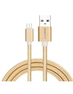 CABLE USB 2.0 1 M A MICRO USB CARGA TRENZADO ORO PN: ECM-1G EAN: 8425402170878