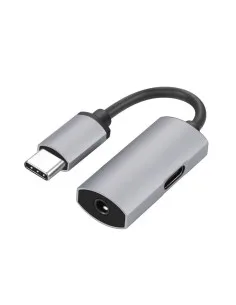 CONVERSOR TYPE-C A JACK 3.5MM AUDIO GRIS PN: PMMAC35 EAN: 5907595448116
