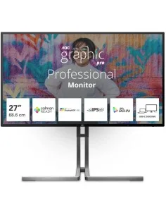 MONITOR 27\" AOC U27U3CV LED IPS ULTRAHD 4K DELTA E HDR400 PN: U27U3CV EAN: 1000000001634