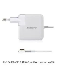ALIMENTADOR PORT. 45W EIGHTT ESPECIFICO APPLE PN: EA451 EAN: 8425402171097