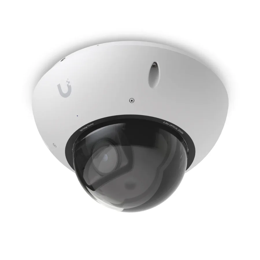 Ubiquiti UVC-G6-Edge-Dome Cámara 4K exterior con visión nocturna 40 m, zoom óptico 2.36x, reconocimiento facial y matrículas