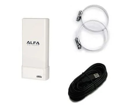 Alfa Network UBDo-nt/UBDo-nt5 - Adaptador USB Wireles 802.11b/g/n, Resistente a Intemperie, Antena Direccional 12 dbi 2,4