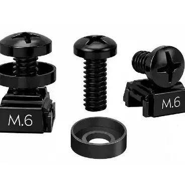 PHASAK CR M6BK Kit de tornillos para rack tornillo+tuerca+arandela (20u.)