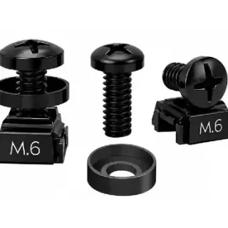 PHASAK CR M6BK Kit de tornillos para rack tornillo+tuerca+arandela (20u.)