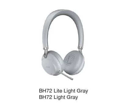 Yealink BH72 Lite UC / Teams Light Gray USB-A. Auricular binaural Bluetooth y USB, 35H conversación, gris, dongle USB para PC