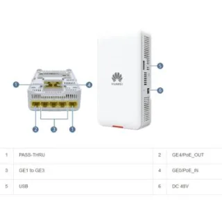 Huawei AirEngine5761-12W Punto de acceso para interior WiFi6 (802.11ax) 2+2 dual band 1.775 Gbps Smart antennas BLE Puertos