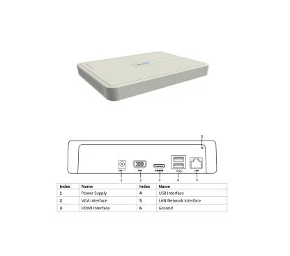 HILOOK NVR-104H-D - Grabador IP de Sobremesa, 4 Canales hasta 4MP, Capacidad para 1 HDD de 6TB (no incl.), Compresión Smart