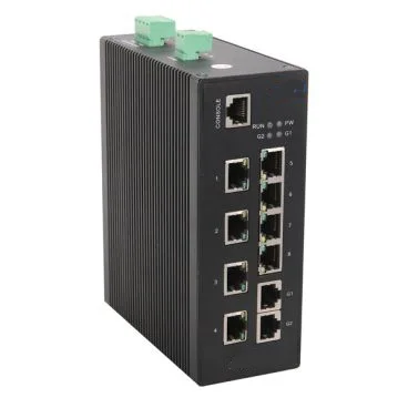 eRize ERZ-IS00F20820R-4085A - Switch Industrial Gestionable, Layer 2, 12 Puertos (8x 10/100 Mbps + 2x Combo Gbps (2x RJ45 y