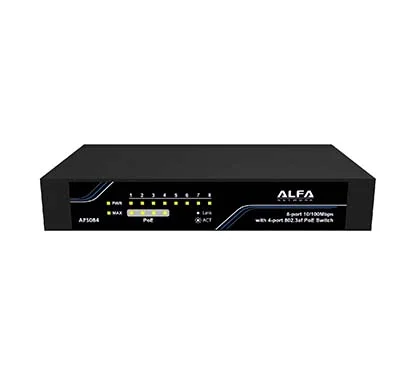 Alfa Network APS084 8 × 10/100Mbps auto-negotiation RJ-45 ports with 4-Port 802.3af PoE