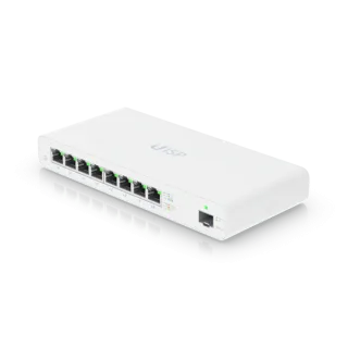 Ubiquiti UISP-S Switch Gigabit PoE capa 2 para aplicaciones MicroPoP con 8x RJ45 GbE PoE pasivo 27V que admiten los modos de
