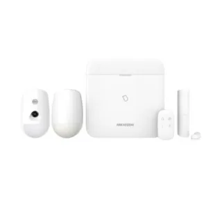 Hikvision KIT PROMO AXPRO Kit de alarma con panel de control, 2 detectores (PIR/PIRCAM), sensor de puerta/ventana y mando a