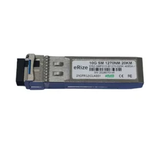 eRize ERZ-SMF010-B1270-020K-4085A-I - Módulo SFP Industrial 10G SFP+ BiDi, Monomodo (SM), Conector LC, 20KM, RX 1330 nm TX