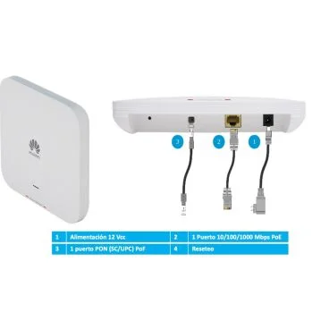 Huawei F600C-30-1GH Punto de acceso WiFi6 y fibra GPON Uplink(XC/UPC) 1GE + 2 x 2 MIMO (2.4 GHz & 5 GHz) 12V DC/POF (Power