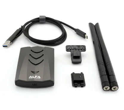 Alfa Network AWUS036ACH-C - Adaptador USB Wireless 802.11ac AC1200, Doble Banda, Largo Alcance, Conector USB-C, 867 Mbps
