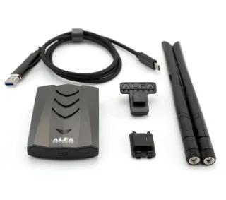 Alfa Network AWUS036ACH-C - Adaptador USB Wireless 802.11ac AC1200, Doble Banda, Largo Alcance, Conector USB-C, 867 Mbps