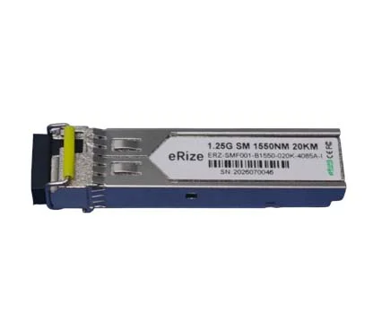eRize ERZ-SMF001-B1550-020K-4085A-I - Módulo SFP Industrial BiDi, 1.25G, Monomodo (SM), Conector LC, 20KM, RX 1310 nm TX 1550