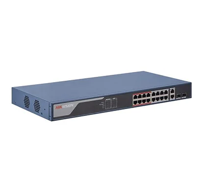 Hikvision DS-3E1318P-EI(B) - Switch Smart Capa 2, 18 Puertos (16x 10/100 PoE + 2x Gbps)
