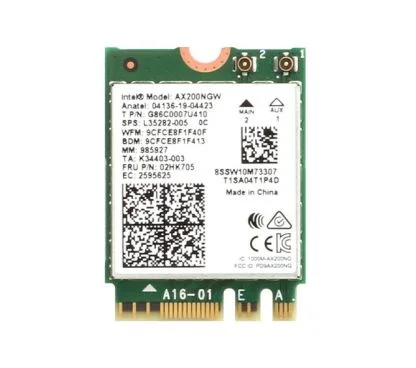 Alfa Network INTEL AX200.NGWG, M.2 INTERFACE - Tarjeta Wireless Formato M.2, Intel WiFi 6, 802.11ax Doble Banda, Bluetooth