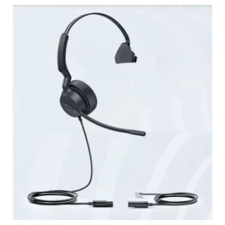 Yealink YHS36 E2 Mono Auricular profesional mono con cable para teléfonos IP Yealink, con audio HD, micrófono con reducción