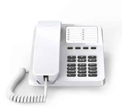 Gigaset DESK 400 white Terminal básico analógico blanco con 4 teclas de marcación directa, compatible ayudas auditivas