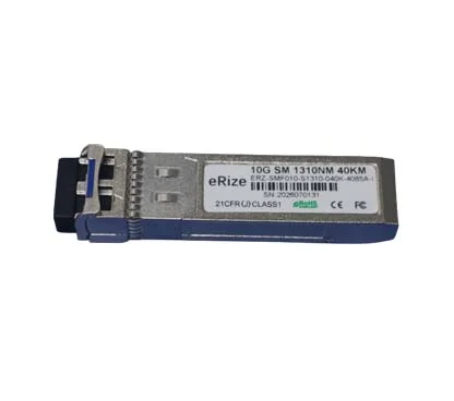 eRize ERZ-SMF010-S1310-040K-4085A-I - Módulo SFP Industrial 10G SFP+, Monomodo (SM), Conector LC, 40KM, 1310 nm, Temperatura