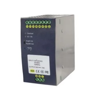 eRize ERZ-PSR48-1000-T0000-4070-30A-I - Fuente de Alimentación Industrial, DC 48V - 10A (480W), Carril DIN, Temperatura de