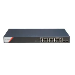 Hikvision DS-3E1520HP-SI-16P2T2F - Switch Gestionable Layer 2, 20 Puertos (16x Gbps PoE, 2x Gbps, 2x SFP Gbps), Puertos PoE