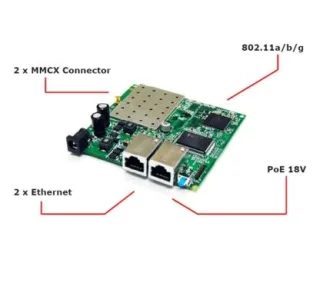 Alfa Network AP48N PCBA. 802.11a/b/g Long-Range Compact Size PCBA