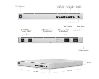 Ubiquiti USW-MISSION-CRITICAL Switch con batería de ion-litio 368Wh integrada, capaz de alimentar ininterrumpidamente 8