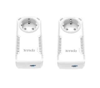 Tenda P1001P Kit Pack de 2 Adaptadores Powerline Gigabit, Enchufe Supletorio, Puerto Gigabit Ethernet, Homeplug AV2