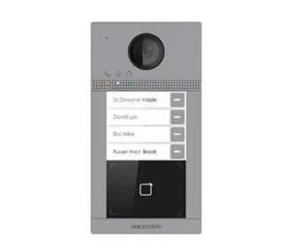 Hikvision DS-KV8413-WME1(C)/Flush Videoportero Exterior IP Formato Empotrado, Cámara 2MP, 4 Pulsadores, Lector Mifare, WiFi