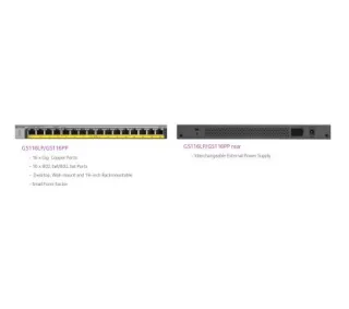 Netgear GS116LP-100EUS 16PT POE/POE+GIGABIT UNMANAGED SWCH