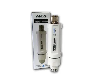 Alfa Network Tube-2HP - AP/CPE Wireless 802.11n, Resistente a Intemperie, Conector N macho, Sin Antena y Sin Inyector Poe