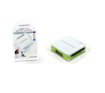 Conceptronic CCOMBOGR Lector de tarjetas de color verde / HUB USB 2.0 ALL - IN - ONE