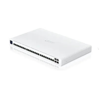 Ubiquiti UISP-S-PRO Switch PoE layer 2 con 24x GbE RJ45 (16 PoE pasivo de 27V) y 4x SFP+ 10G