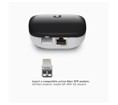 Ubiquiti UACC-AE (antes UF-AE) UFiber Conversor de fibra a Ethernet, con 1 puerto SFP y 1 puerto Gigabit Ethernet, con LEDs