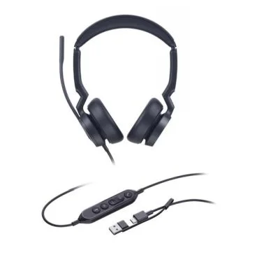 Yealink UH46 Dual UC / Teams USB-C/A Auricular biaural con cable adaptador USB-C/A Teams