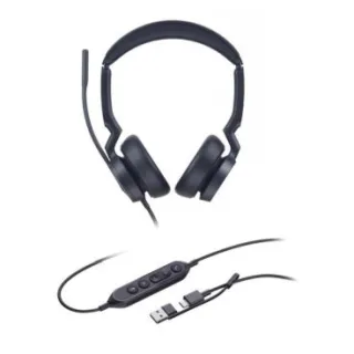 Yealink UH46 Dual UC / Teams USB-C/A Auricular biaural con cable adaptador USB-C/A Teams