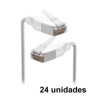Ubiquiti UACC-CABLE-PATCH-EL-C6A-0.15M-W-24 Pack de 24 cables RJ45 de 0.15M blindado con trenzado ultrafino (diámetro