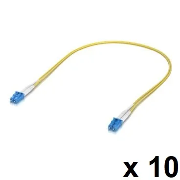 Ubiquiti UACC-OFC-S2-LULU-0.5M-10 Pack 10 cables de conexión de fibra óptica LC UPC dúplex OS2 para conexiones de hasta 100 G