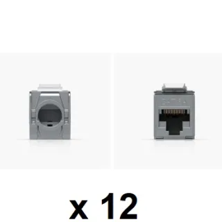 Ubiquiti UACC-KEYSTONE-JACK-C6A Pack 12 conectores RJ45 Cat6A para terminación de una toma Ethernet sin necesidad de crimpar