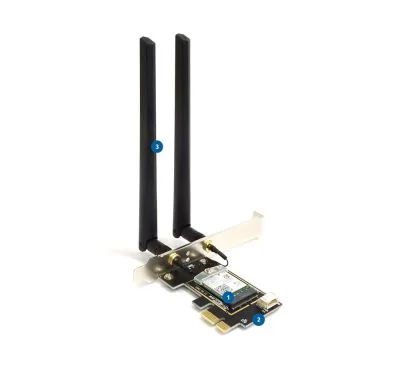 Alfa Network AIT-AX210 - Tarjeta Wireless PCI Express, WiFi 6, 802.11ax Tribanda (6E,5,2,4 Ghz), Bluetooth 5.2, Antena 5 dbi