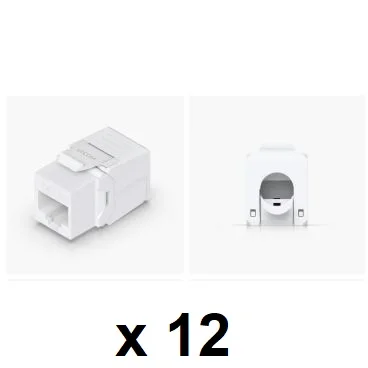 Ubiquiti UACC-KEYSTONE-JACK-C6 Pack 12 conectores RJ45 Cat6 para terminación toma Ethernet sin crimpar