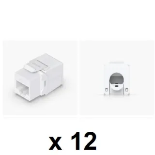 Ubiquiti UACC-KEYSTONE-JACK-C6 Pack 12 conectores RJ45 Cat6 para terminación toma Ethernet sin crimpar