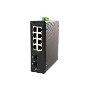 eRize ERZ-IS01G20802R-4075AP - Switch Industrial Gestionable, Layer 2, 10 Puertos (8x Gbps PoE + 2x Uplink SFP Gbps), PoE+